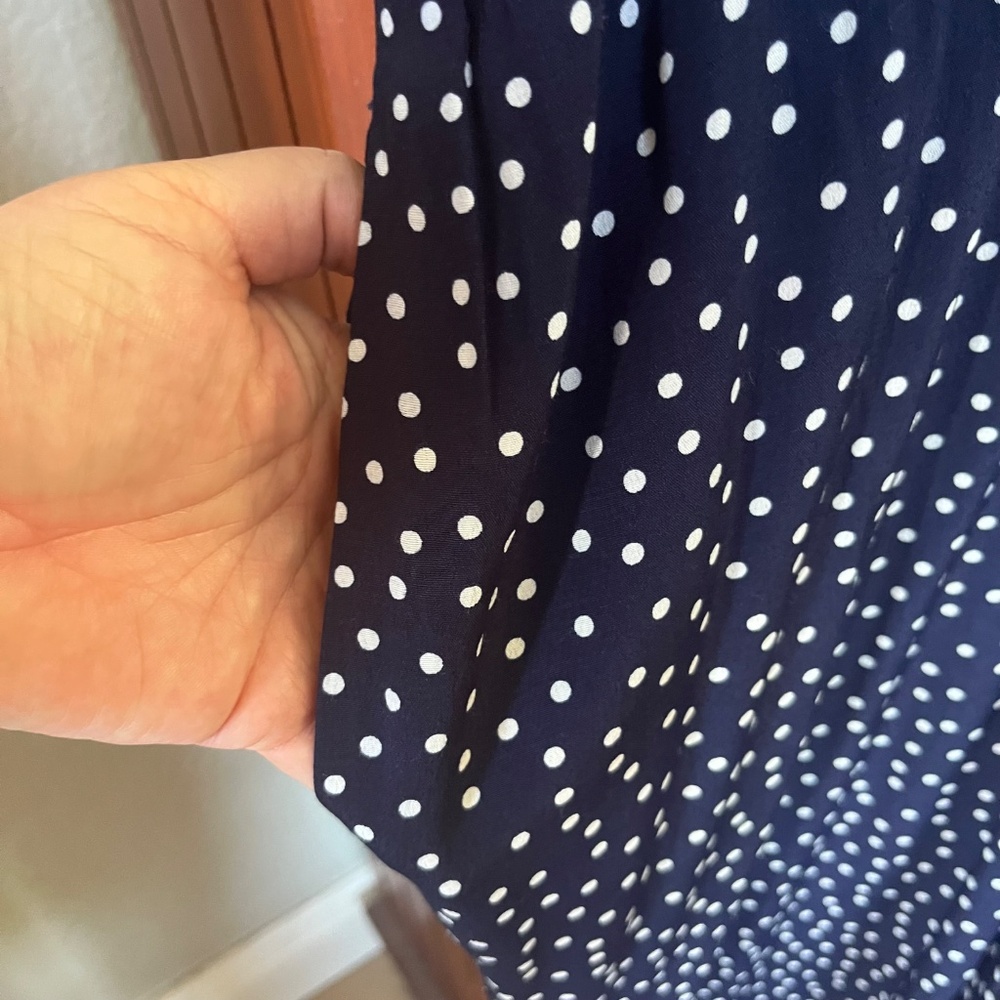 Talbots Navy Polka Dot Jumpsuit - Picture 10 of 13